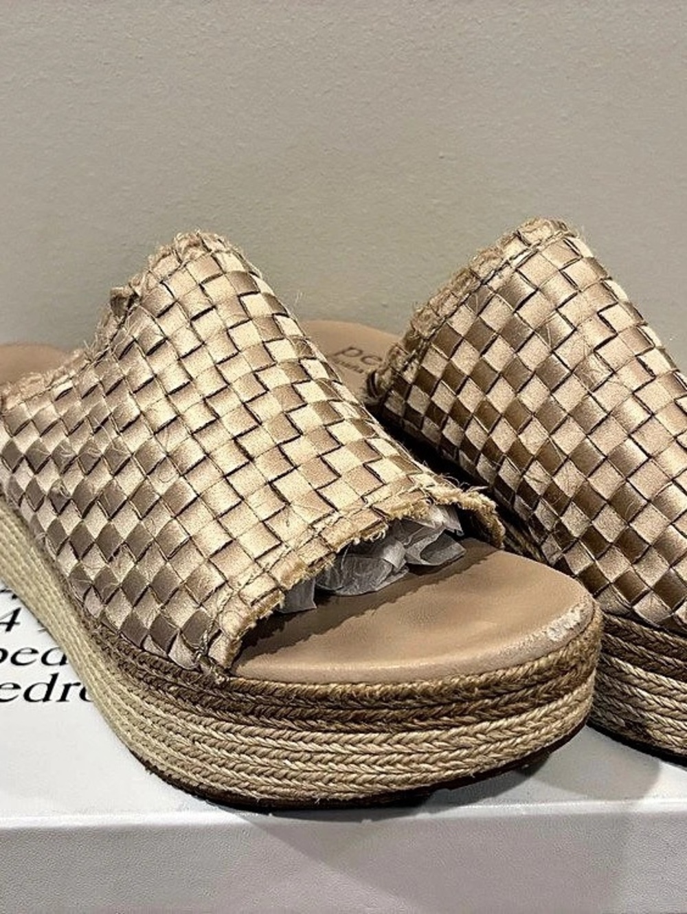 Pedro Garcia Nocona Woven Platform Wedge Sandals EU 38.5